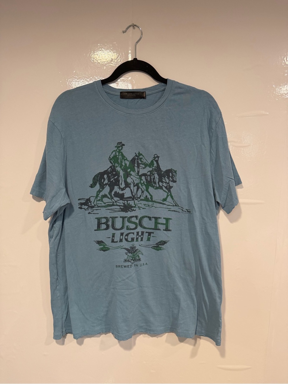 Junk Food Co Busch Light Graphic Tee in Slate Blue